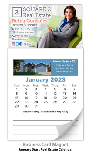 Magnetic Business Card Tear Off Calendar
